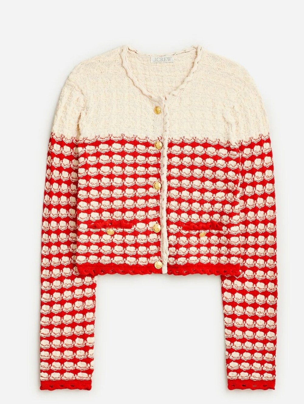 J Crew Textured Crochet Lady Jacket